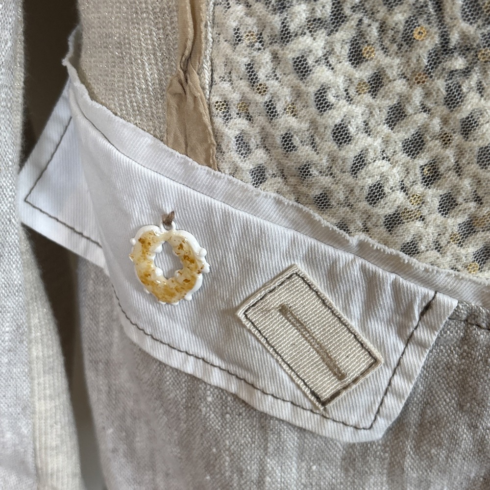 Elisa Cavaletti Daniela Dallavalle Jacket Sz XS Linen Cotton Stretch Art to Wear - Picture 6 of 16